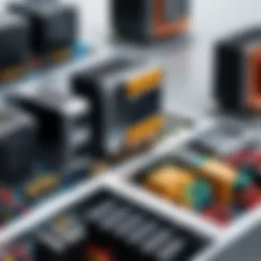 Diverse Types of Power Supply Units Illustration showcasing different types of power supplies
