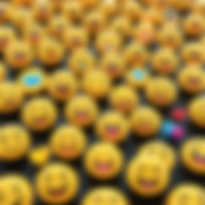 A close-up view of emoji symbols in a digital communication context