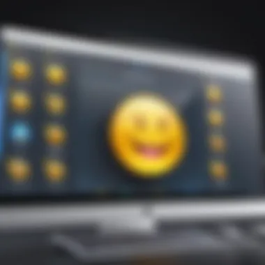 A computer screen showcasing the installation process of an emoji app