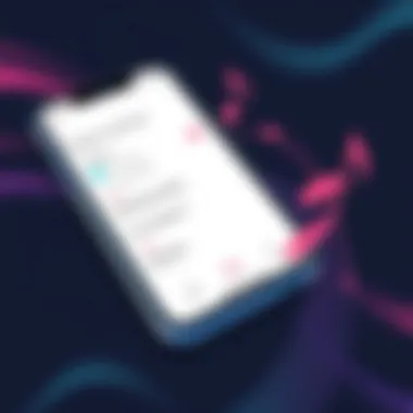 Smartphone Ringtone Settings with Music Notes Illustration of a smartphone displaying ringtone settings with music notes