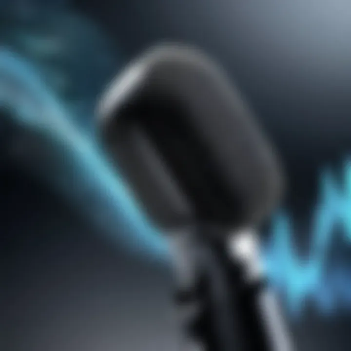 Close-up of iPhone microphone with sound waves illustrating recording quality