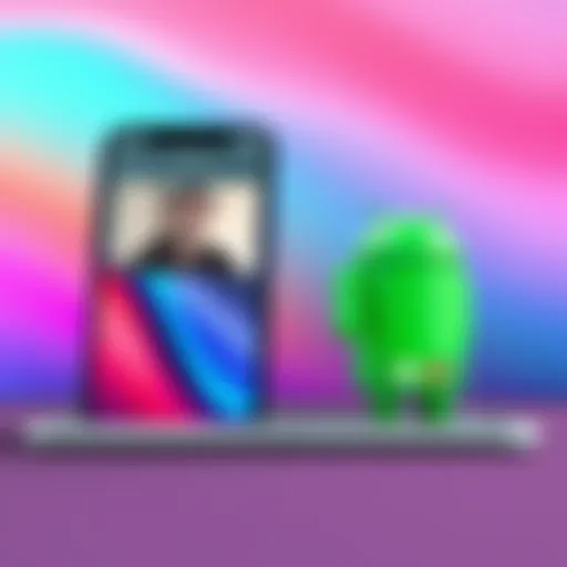 Visual representation of video chat interface on Apple and Android devices