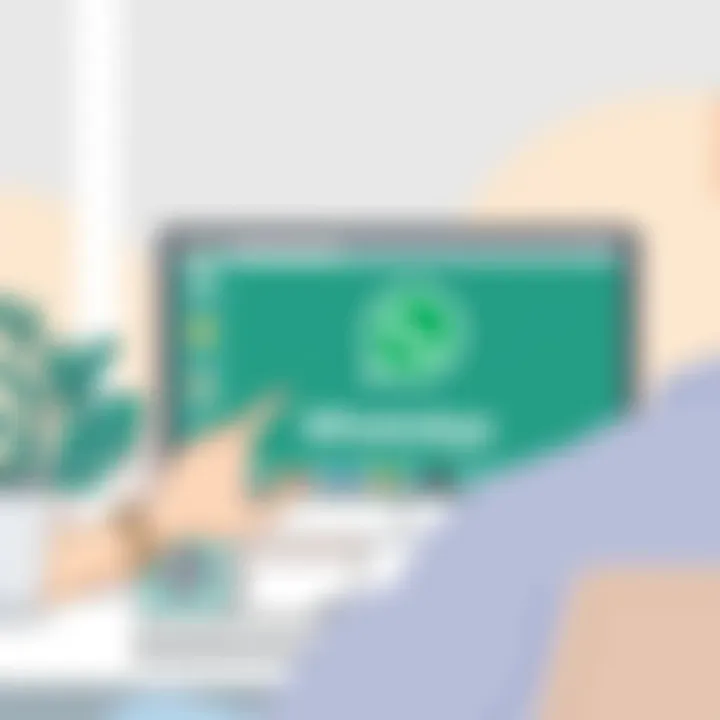 User navigating WhatsApp interface on computer