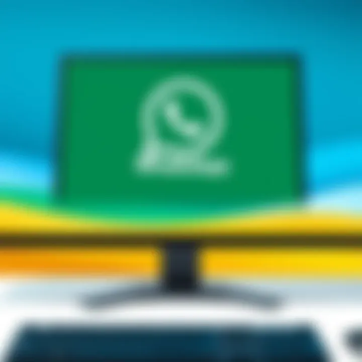 WhatsApp logo on a PC screen