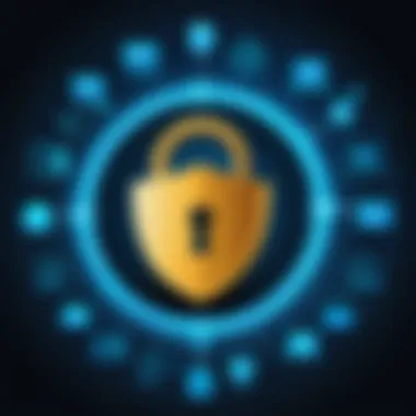 Illustration of data privacy icons representing security